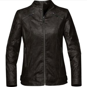 Stormtech Rogue Black Distressed Leather Moto‎ Motorcycle Racing Racer Jacket Md